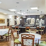 Barclay House of Augusta, senior living community offering assisted living and memory care in Augusta, GA, dining space with community kitchen