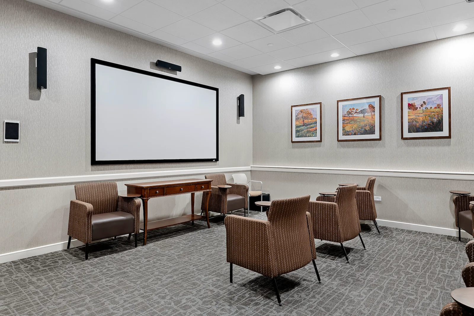 Alto Wheaton, senior living community offering assisted living, memory care, and respite care in Wheaton, IL, movie theatre