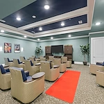 Wilshire Senior Living, independent living, assisted living, and memory care in Burleson, TX, media room