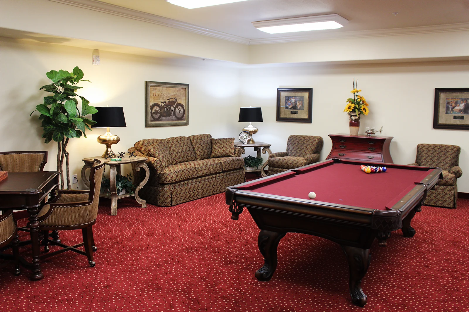 Williams Place Gracious Retirement Living Hawthorn Senior Independent Living in Davidson, North Carolina game room