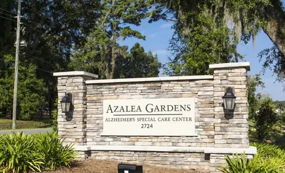 Azalea Gardens Senior Living community offering assisted living and memory care in Tallahassee, FL, community sign