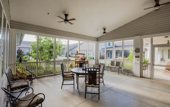 Clear Creek Senior Memory Care in Fayetteville, AR porch