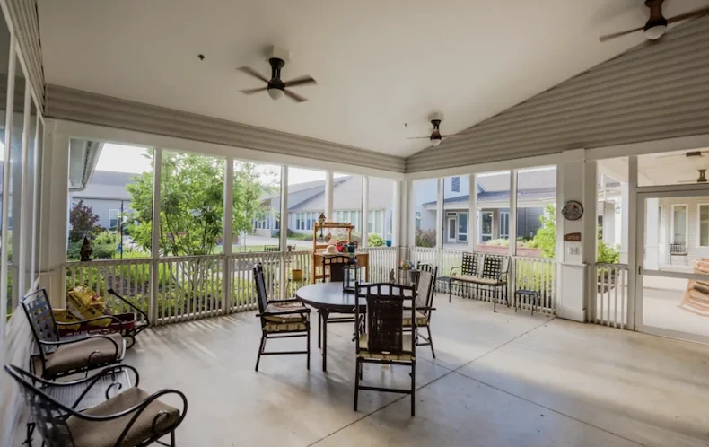 Clear Creek Senior Memory Care in Fayetteville, AR porch