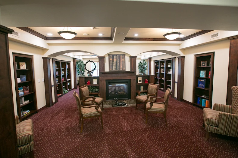 Providence Meadows Gracious Retirement Living Hawthorn Senior Independent Living in Charlotte, North Carolina fireplace