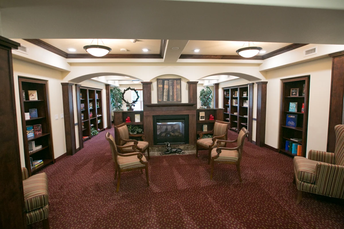 Providence Meadows Gracious Retirement Living Hawthorn Senior Independent Living in Charlotte, North Carolina fireplace