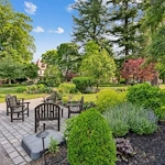 The Mansion at Rosemont Senior Living in Rosemont, PA, outdoor sitting area