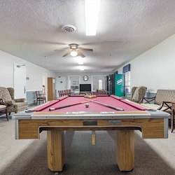 Charter Senior Living of Bowling Green activities room with pool table