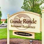 Grande Ronde Retirement Residence senior living community offering independent living, assisted living, and respite care in La Grande, OR, community welcome sign