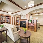 Azalea Estates Gracious Retirement Living Hawthorn Senior Independent Living in Chapel Hill, North Carolina fireplace