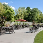 Outdoor lounge area  for Viva Senior Living residents
