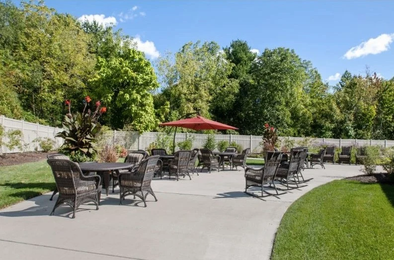 Outdoor lounge area  for Viva Senior Living residents
