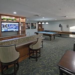 Allegro St. Augustine senior living offering independent living, assisted living, and respite care in Saint Augustine, FL, activities room featuring a pool table