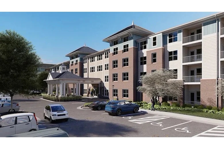 Acclaim at Cary Pointe, senior living community offering active adult and independent living in Cary, NC, clean front exterior