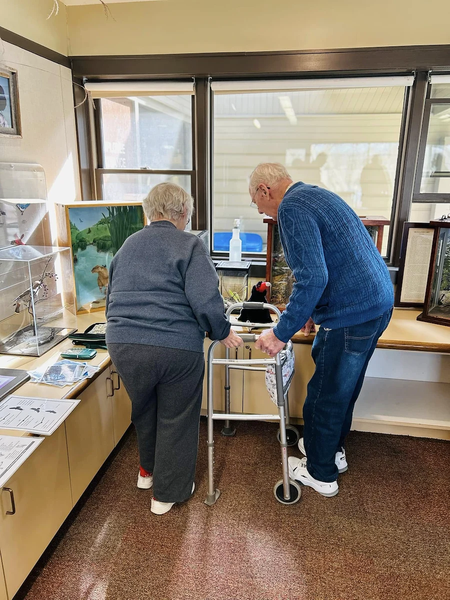 Residents of Kingsley Shores at Richardson Nature Center for a bird raptor show