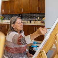 Fieldstone Memory Care of Silverdale resident painting