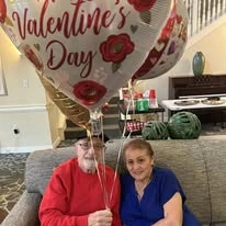 Sonata Coconut Creek seniors celebrating Valentine's Day