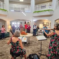 Desert Springs Gracious Retirement Living Hawthorn Senior Independent Living in Oro Valley, Arizona residents putting on a musical performance
