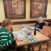 The Stafford Senior Living in Lake Oswego, Oregon residents doing arts and crafts