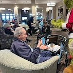 Fieldstone on Clear Creek residents enjoy good company and a special visitor