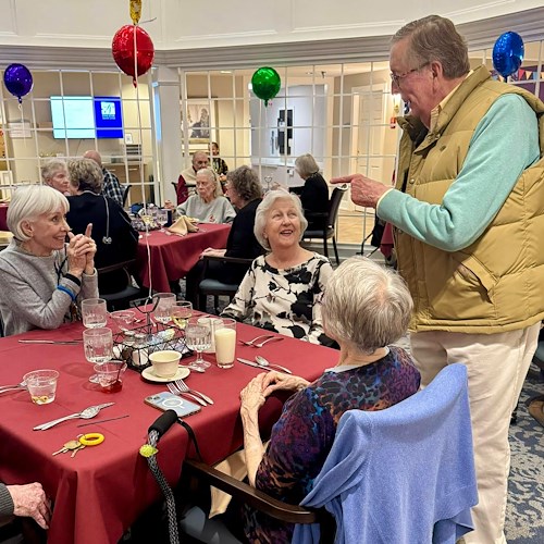 The Forum at The Crossing residents enjoy a celebration