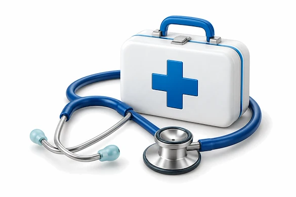 A first aid case and stethoscope, for dementia care at home in Madison, AL, part of our memory care guide