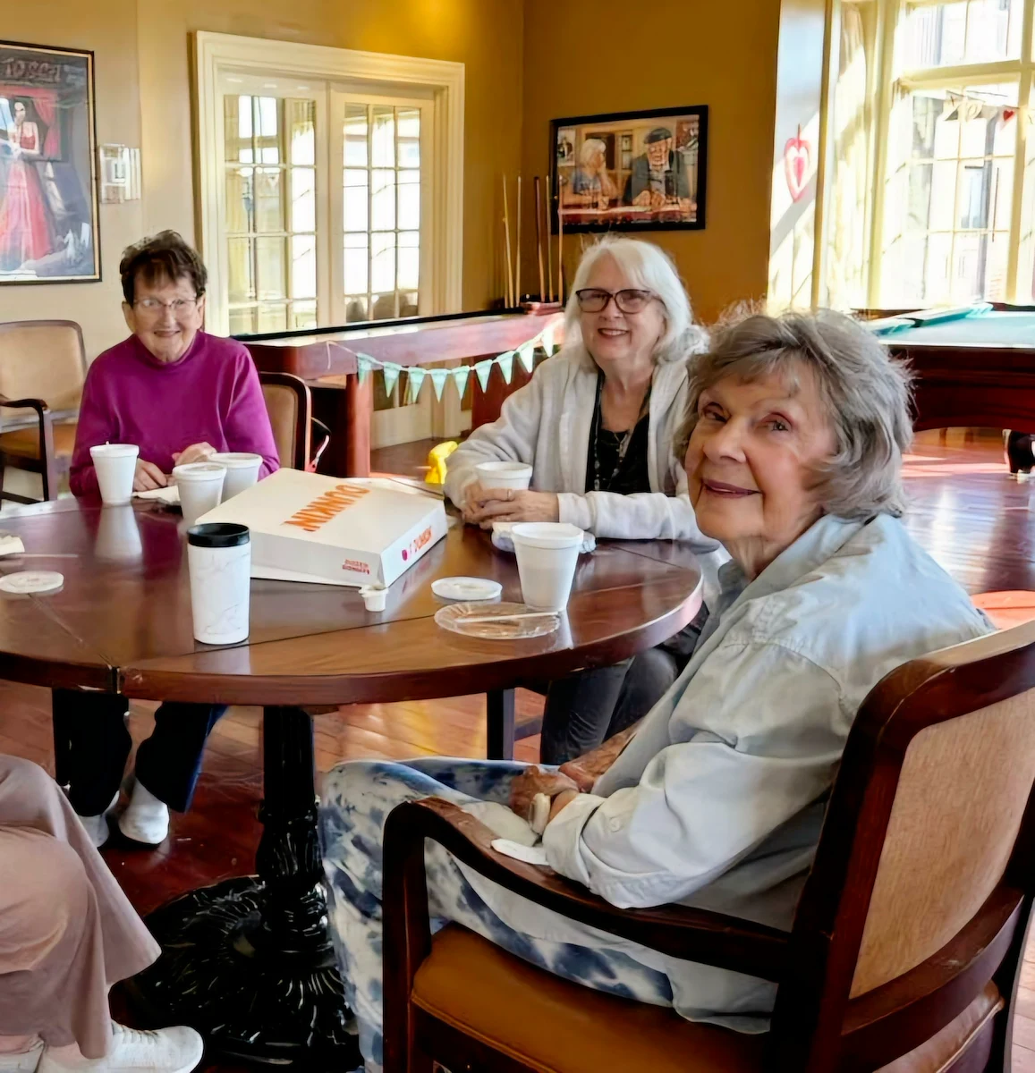 Mallard Cove Senior Living in Cincinnati, OH, residents visiting and enjoying good community