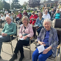 Addolorata Villa residents enjoy an outdoor celebration