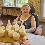 Gilman Grove Assisted Senior Living in Oregon City, Oregon resident celebrating her birthday