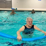 Melrose Meadows residents in the indoor heated pool