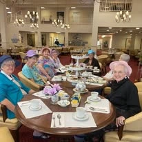 Estrella Estates Gracious Retirement Living Hawthorn Senior Independent Living in Goodyear, Arizona residents at a tea party