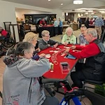 Whispering Pines Gracious Retirement Living Hawthorn Senior Independent Living in Raleigh, North Carolina residents playing blackjack