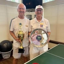 Cypress Springs Gracious Retirement Living Hawthorn Senior Independent Living in Lakewood Ranch, Florida residents winning a ping pong table tennis tournament
