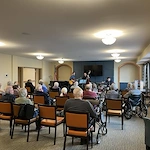 Waters of Plymouth residents enjoying some music therapy