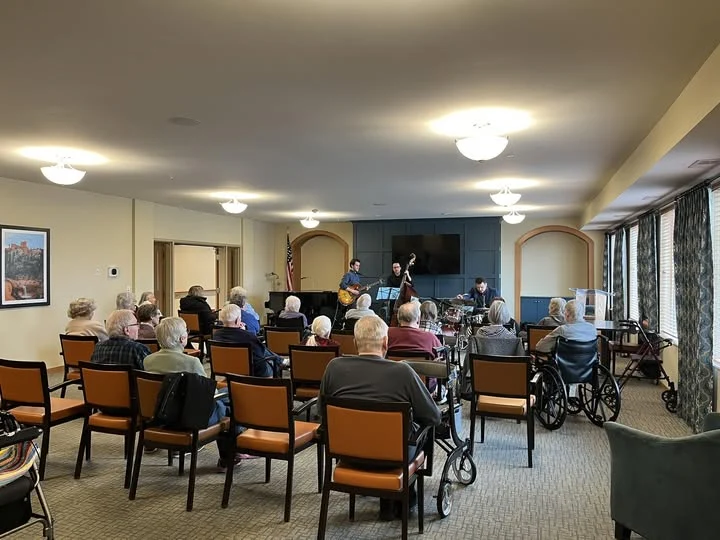 Waters of Plymouth residents enjoying some music therapy