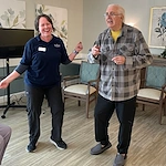 Dublin Glenn Memory Care in Ohio resident dancing