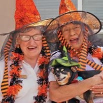 Julian Estates Gracious Retirement Living Hawthorn Senior Independent Living in Puyallup, Washington residents dressed up for Halloween