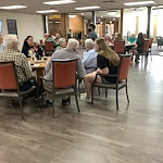 Schowalter Villa residents enjoying visitors