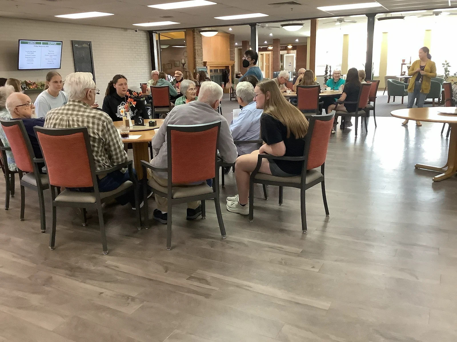 Schowalter Villa residents enjoying visitors