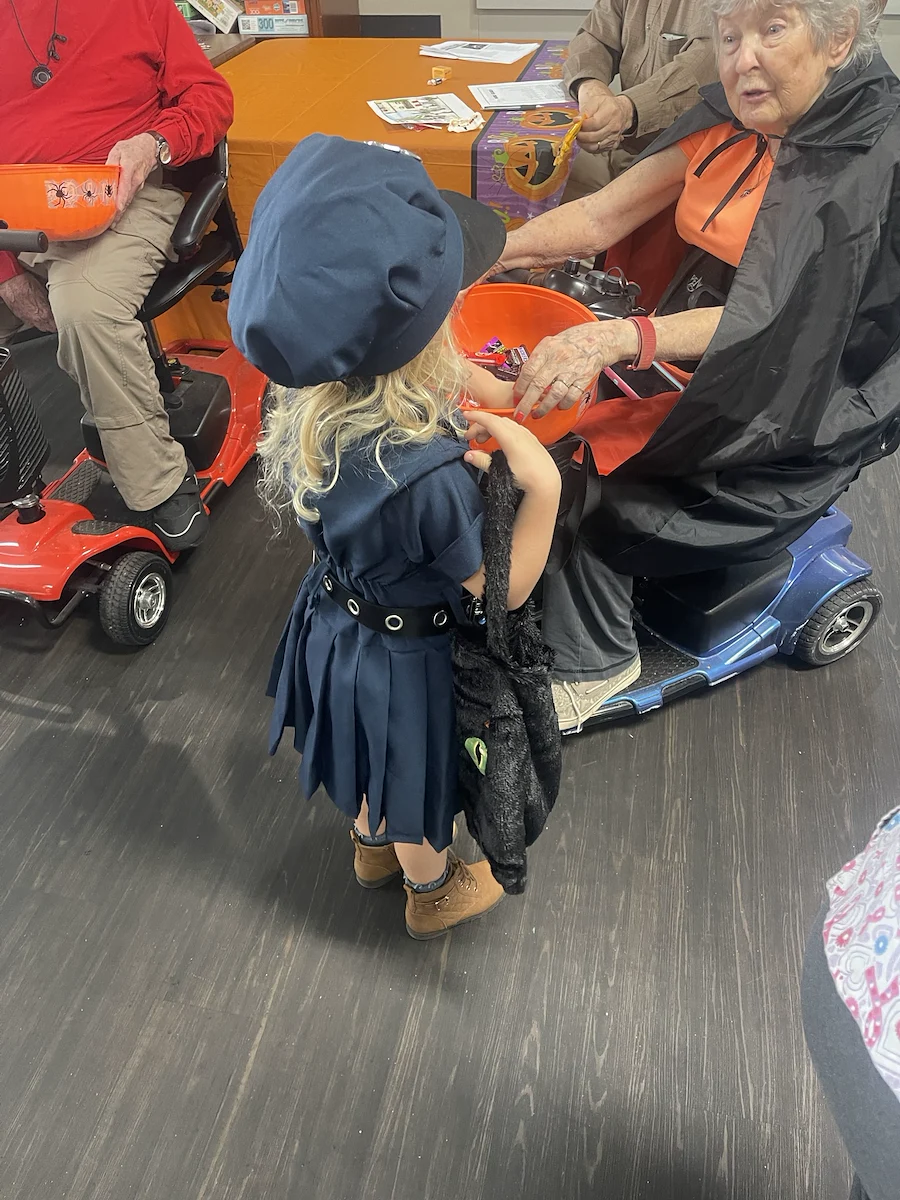 trick or treating with seniors