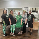 Ridgeview Gardens Assisted Living staff dressed up for st. patrick's day