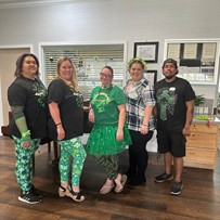 Ridgeview Gardens Assisted Living staff dressed up for st. patrick's day