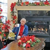 Colonial Gardens Gracious Retirement Living Hawthorn Senior Independent Living in Beverly, Massachusetts resident during Christmas time