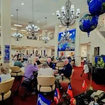 Ashwood Meadows Independent Living Hawthorn Senior Living in Johns Creek, Georgia residents at dinner