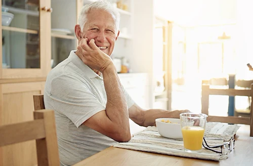 Age Well Care, non-medical home care provider in Goleta, CA, smiling senior