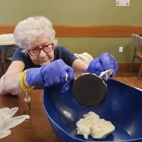 Ascension Living Lakeshore at Siena, assisted living and memory care, Racine, WI, resident baking