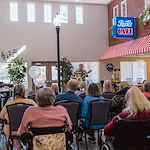 Fieldstone Memory Care of Marysville residents enjoy listening to music