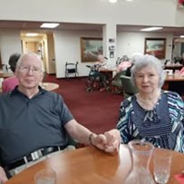 Oak Park Retirement Hawthorn Senior Independent Living in Salisbury, North Carolina resident couple holding hands