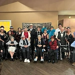 Aberdeen Crossings by New Perspective, senior living community offering assisted living in Highland Heights, OH, residents dressed up for a fun community celebration