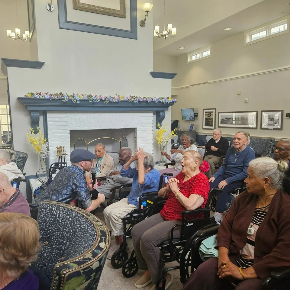 Charter Senior Living of Bowie residents enjoy entertainment