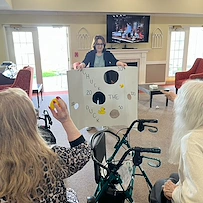Pathfinder Senior Living in Fremont, NE, resident engagement activity - game
